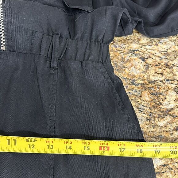 Bohme Black Roll Tab Sleeve Elastic Waist Utility Dress Size S - Picture 9 of 10